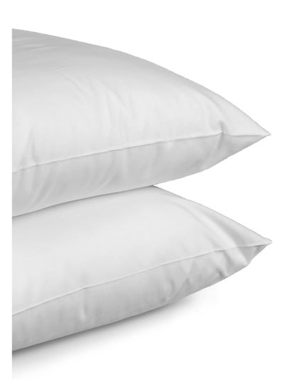 Buy Linen and cotton pillow cover set, size 50*70 cm, white in Egypt