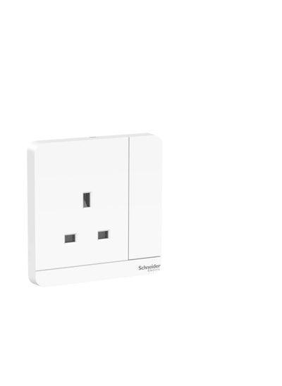 Buy Schneider Avatron 13A 1Gang Switch Socket E8315 WE G12 in UAE