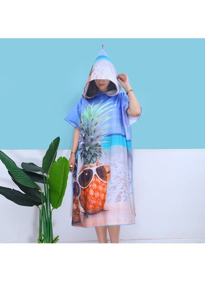 Buy Beach Hooded Poncho Wetsuit Changing Towel Bath Robe in UAE