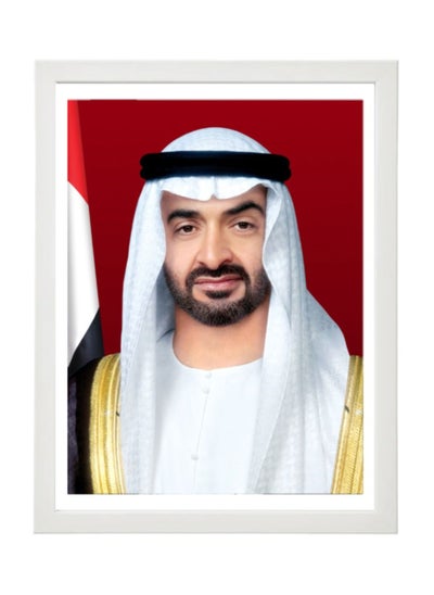 Buy Official Portrait of Sheikh Mohamed bin Zayed Al Nahyan Poster with Frame 30x40cm in UAE