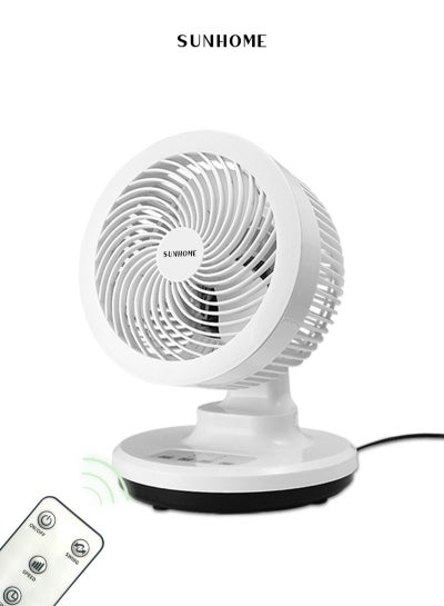 Buy Air Circulation Table Fan With Remote Control 40W WJD18A White in UAE