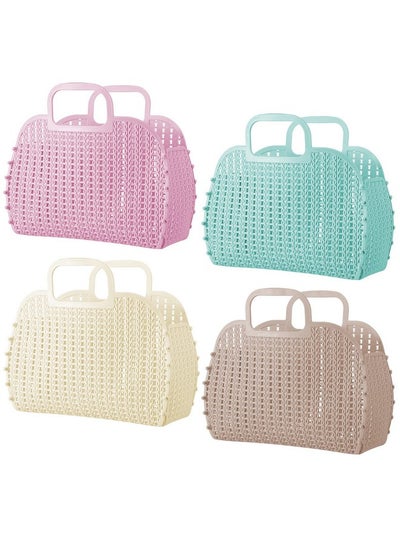Buy 4 Pcs Summer Beach Jelly Bags For Kids Girls Plastic Jelly Purse Women Basket Jelly Tote Bag Gift Basket For Bridal Baby Shower Party Shopping Trip Girls Toddler 4 Colors in Saudi Arabia