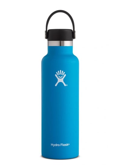 Buy Stainless Steel Vacuum Insulated Water Bottle Outdoor Sports Kettle Thermos Cup 21oz Blue in UAE