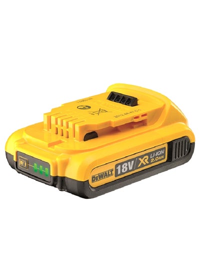 Buy 18V 2.0AH Li-ion Slide Cordless Battery DCB183-XJ Yellow/Black in Saudi Arabia