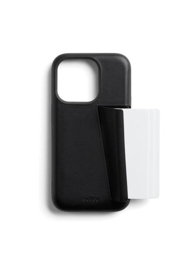 Buy Phone Case for iPhone 14 Pro Max with Card Holder Leather iPhone Cover Soft Microfiber Lining Black in Saudi Arabia