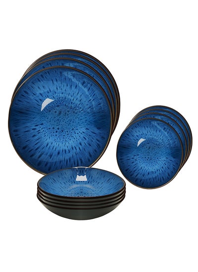 اشتري DINNER SET STONEWARE 12 PCS-SEA BLUE في الامارات