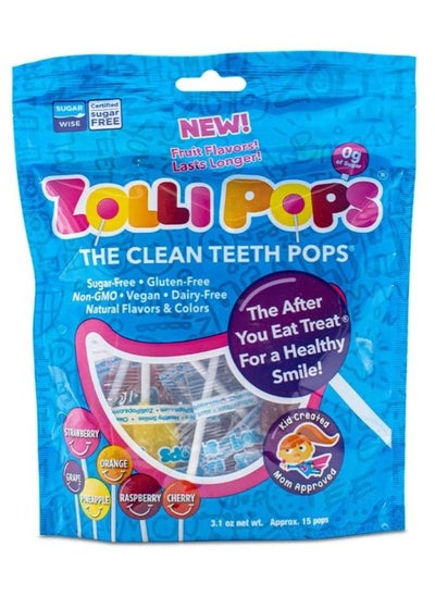 اشتري Clean Teeth Lollipops - AntiCavity Sugar Free Candy with Xylitol for a Healthy Smile Great for Kids, Diabetics and Keto Diet. Natural Fruit Variety, 87g في الامارات