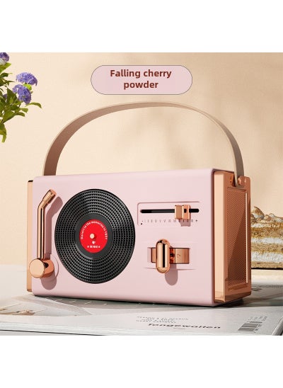 Buy 2020 Bluetooth Speaker Alarm Clock Wireless Charging Retro Bluetooth Speaker-Falling Sakura Powder- in UAE