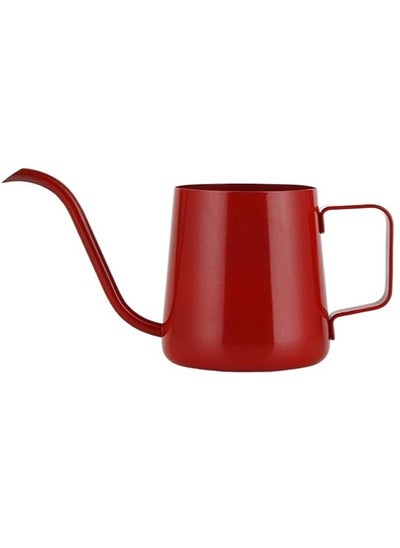 Buy V60 Pour Over Kettle Goose Neck Long Narrow Spout With Lid Drip Coffee Tea Pot Pitcher RED 250ml in Saudi Arabia