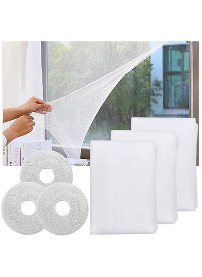 Buy Mosquito Netting Window 3 Pack DIY Self-Adhesive Insect Mesh Curtain Fly Bug Bee Protector Screen with 3 Rolls Tapes 1.3 x 1.5m Window Screen Mesh Window Net to Keep Bugs and Flies Out in Saudi Arabia