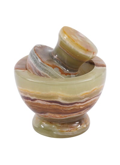 Buy Large Handmade Green onyx Marble Mortar and Pestle Set 4 x 4.5 Inch Kitchen Accessories Spice Grinder Marble-Seasoning Set Avocado Grinder- Mushroom Grinder in UAE