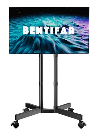 Buy Height Adjustable Mobile TV Stand Cart - Fits 32-65 Inch LCD, LED, OLED TVs, Supports Up to 110 lbs, Max VESA 600x400mm, with 30° Rotation in Saudi Arabia