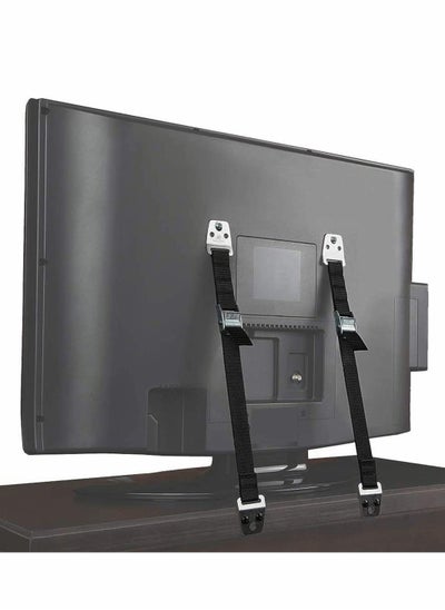 اشتري Heavy Duty Adjustable Anti-Tip Straps for Flat Screen TVs and Furniture Safety Anchors (Set of 2) في الامارات