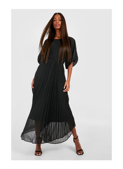 اشتري Pleated Puff Sleeve Midi Dress في الامارات