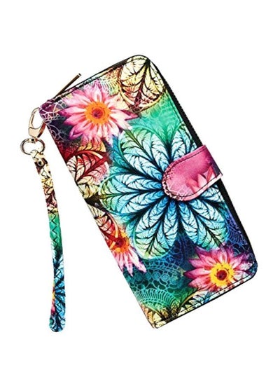 Buy Polyester Wristlet Wallet Green/Pink/Blue in UAE