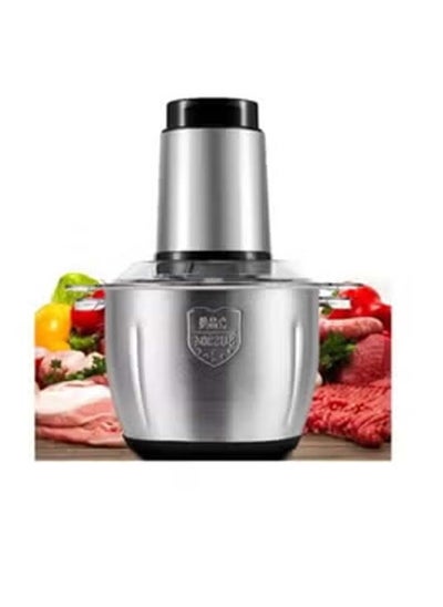 Buy Electric Meat Chopper and Grinder Stainless Steel Food Processor for Vegetable and Fruits 3L in UAE