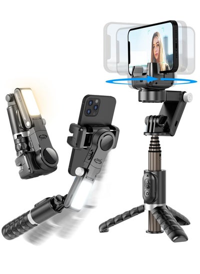 Buy Selfie Stick Gimbal Stabilizer Light Weight Auto Balance 1-Axis Stabilizer for Smartphones with 360° Face Tracking Tiktok Vlog Youtuber Live Video Recording in Saudi Arabia