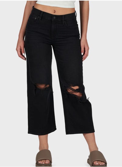 Buy Wide Leg Ripped Jeans in UAE