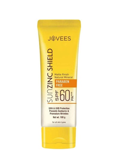 Buy Herbal Sun Zinc Shield SPF 60 Broad Spectrum PA+++ | Matte Finish | Oil Free | UVA/UVB Protection | For All Skin Types 100g in UAE