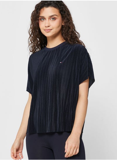 Buy Ribbed Round Neck T-Shirt in UAE