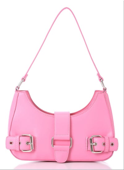 Buy Decorative Multi-Belted Leather Shoulder Bag - Pink in Egypt