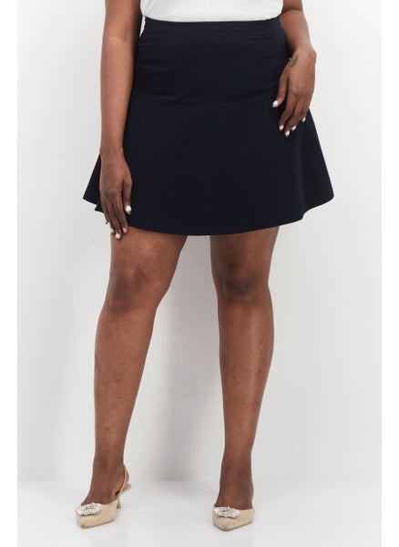 Buy Women Plain Mini Skirt, Navy Blue in UAE