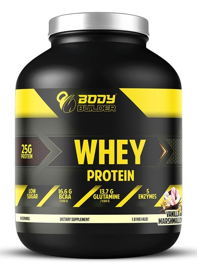 Buy Body Builder 100% Whey Protein Support Muscle Growth and Repair, Fast Absorption, Vanilla Marshmallow Flavor, 4 Lbs in Saudi Arabia