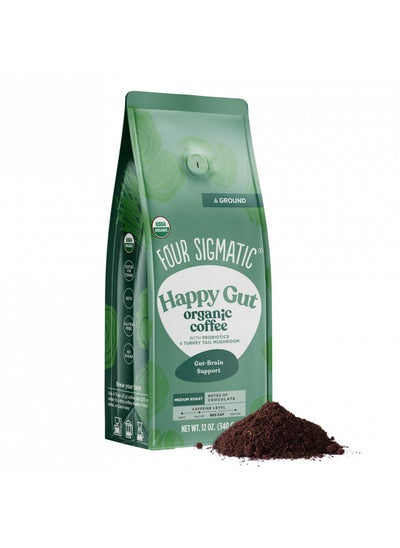 اشتري Organic Ground Coffee by Four Sigmatic | Medium Roast | Fair Trade Gourmet Coffee with Chaga and Turkey Tail | Immune Boosting, Probiotic Mushroom Coffee for Gut Health and Immune Support | 12oz Bag في الامارات