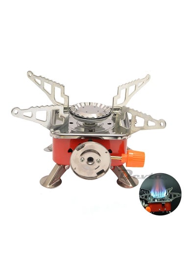 اشتري New Portable Gas Stove and Picnic Butane Gas Burner for Outdoor Camping, Hiking, Traveling and Cooking Food | Stainless Steel Gas Cylinder, Folding Stove, Camping Gear, Gas Stove with Pouch في الامارات