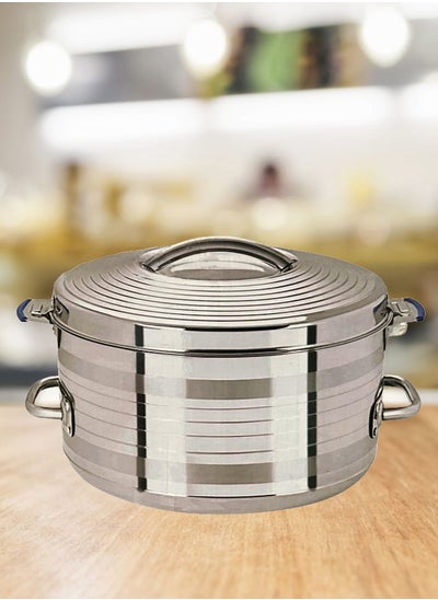 اشتري Hot Pot Stainless Steel Casserole With Lid Silver 40000ML في الامارات