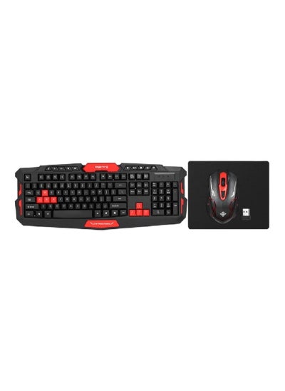 اشتري HK8100 Wireless Gaming Keyboard And Mouse Set Black/Red في السعودية