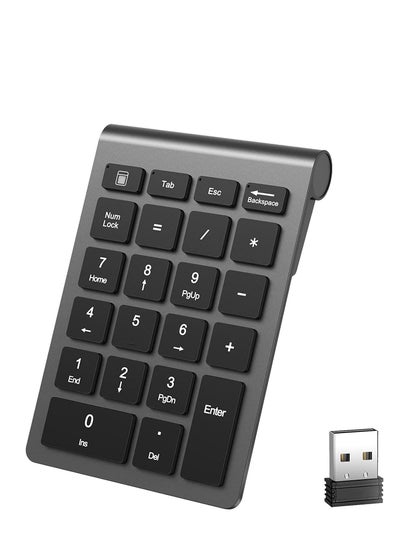 اشتري 22 Keys Bluetooth Wireless Number Pad Rechargeable 10Key 2.4GHz Numeric Keypad Efficiently Data Entry with Arrow for Laptop Desktop MacBook Pro Air iMac iPhone iPad في السعودية