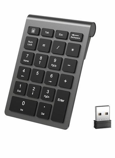 Buy 22 Keys Bluetooth Wireless Number Pad Rechargeable 10Key 2.4GHz Numeric Keypad Efficiently Data Entry with Arrow for Laptop Desktop MacBook Pro Air iMac iPhone iPad in Saudi Arabia