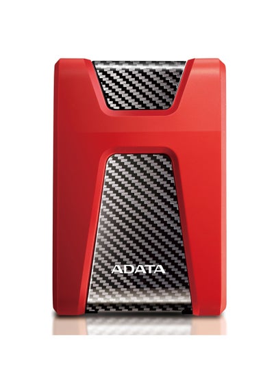 اشتري محرك أقراص صلبة خارجي ADATA HD650 USB 3.2 Gen 1 عالي السرعة ثلاثي الطبقات مصنوع من السيليكون محمي باللون الأحمر 1 تيرابايت في الامارات