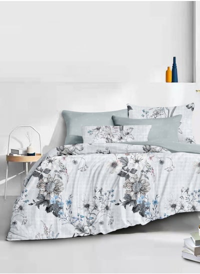 Buy Microfiber Printed Comforter Sets, Fits 160 x 200 cm Queen Size Bed, 4 Pcs, With Soft Filling, Celine Series in Saudi Arabia