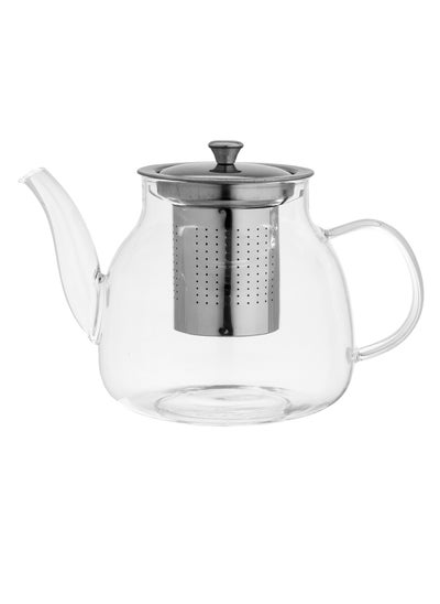 Buy Thermal glass tea pot with steel strainer 800 ml in Saudi Arabia