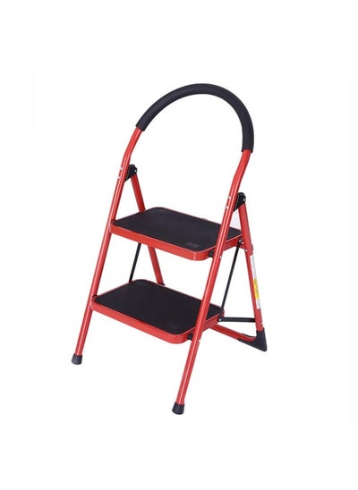 Buy Famlyjk Lightweight 2 Step Folding Ladder 330Lbs - Red in UAE