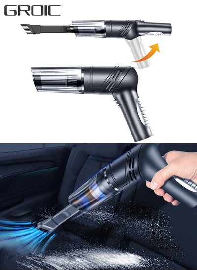 اشتري Cordless Handheld Vacuum Cleaner, Hand held Vacuum Cleaner, 12000Pa Car Vacuum Cleaner Dual Suction Modes Ultra Light Rotatable Cordless Rechargeable Car Vacuum Wet Dry for Car في السعودية