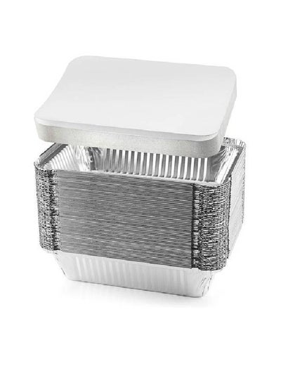 Buy Disposable rectangular foil dish with lid (30 pieces) in Egypt