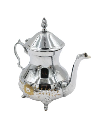 Buy Moroccan Arabic Traditional Silver Plated Tea Pot 6 cc 18 cm in UAE