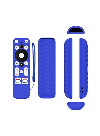 Buy Silicone Case for Walmart  Onn /Android TV 4K & Onn TV Anti-Slip Shock Proof Soft Remote Cover with Lanyard Blue in Egypt
