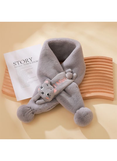 اشتري Kids Cartoon Dragon Plush Scarf Winter WarmKitten Gray Kitten Gray في الامارات