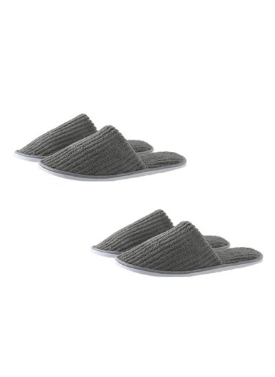 Buy SPA Slippers 2 Pair Disposable Bathroom Slippers Thick Soft Cotton Velvet Hotel Slippers For Home And Travel Unisex Slipper Men And Women Slippers Universal Size UK 10-11 EU 44-45 Fit Grey in UAE