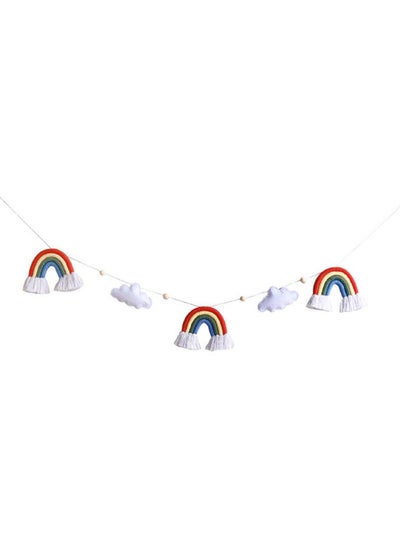 Buy 2-Piece Children's Room Cloud Shape Bead String Ornaments Multicolour 1.3meter in UAE