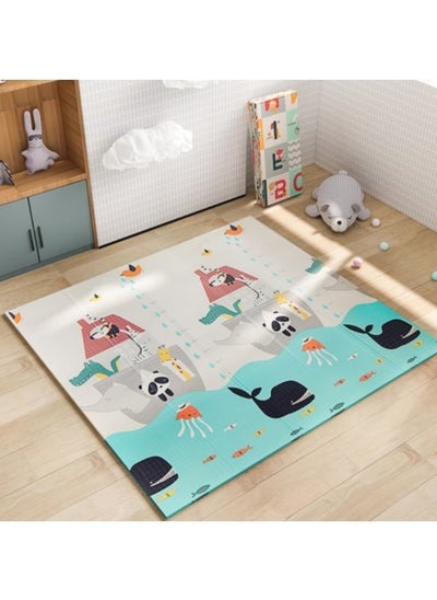 اشتري Foldable Baby Play Mat Foam Baby Mat for Floor with Travel Bag Waterproof Crawling Playmat 200*180*1.5cm في السعودية