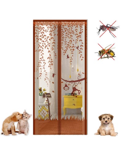 Buy Magnetic Fly Screen Door, Heavy-Duty Anti Mosquito Mesh No Gap, Super Quiet, No Drilling, Washable Mesh, Keep Fresh Air in & Bugs Out Balcony Sliding Living Room Children's Room 95*210cm in UAE