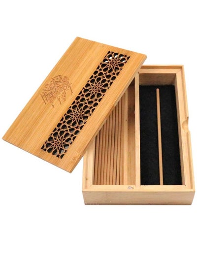 Buy Bakhoor BoSidin – Wooden Incense Oud Bakhoor Burner Gift Box with Incense Sticks 10pcs 3mm Oud in UAE