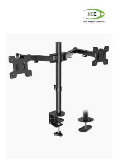 Buy Dual 13 to 27 inch LCD Monitor Desk Mount Fully Adjustable Stand with Tilt and Swivel Holds 2 Screens with Max VESA 100x100 STAND in UAE