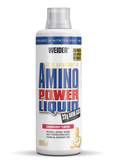 Buy Amino Power Liquid - 1000ml, Cranberry Flavor, High-Dosage Amino Acid Supplement in UAE