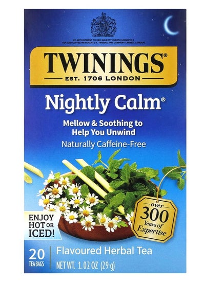 اشتري Flavored Herbal Tea Nightly Calm Caffeine Free 20 Tea Bags 1.02 oz (29 g) في الامارات